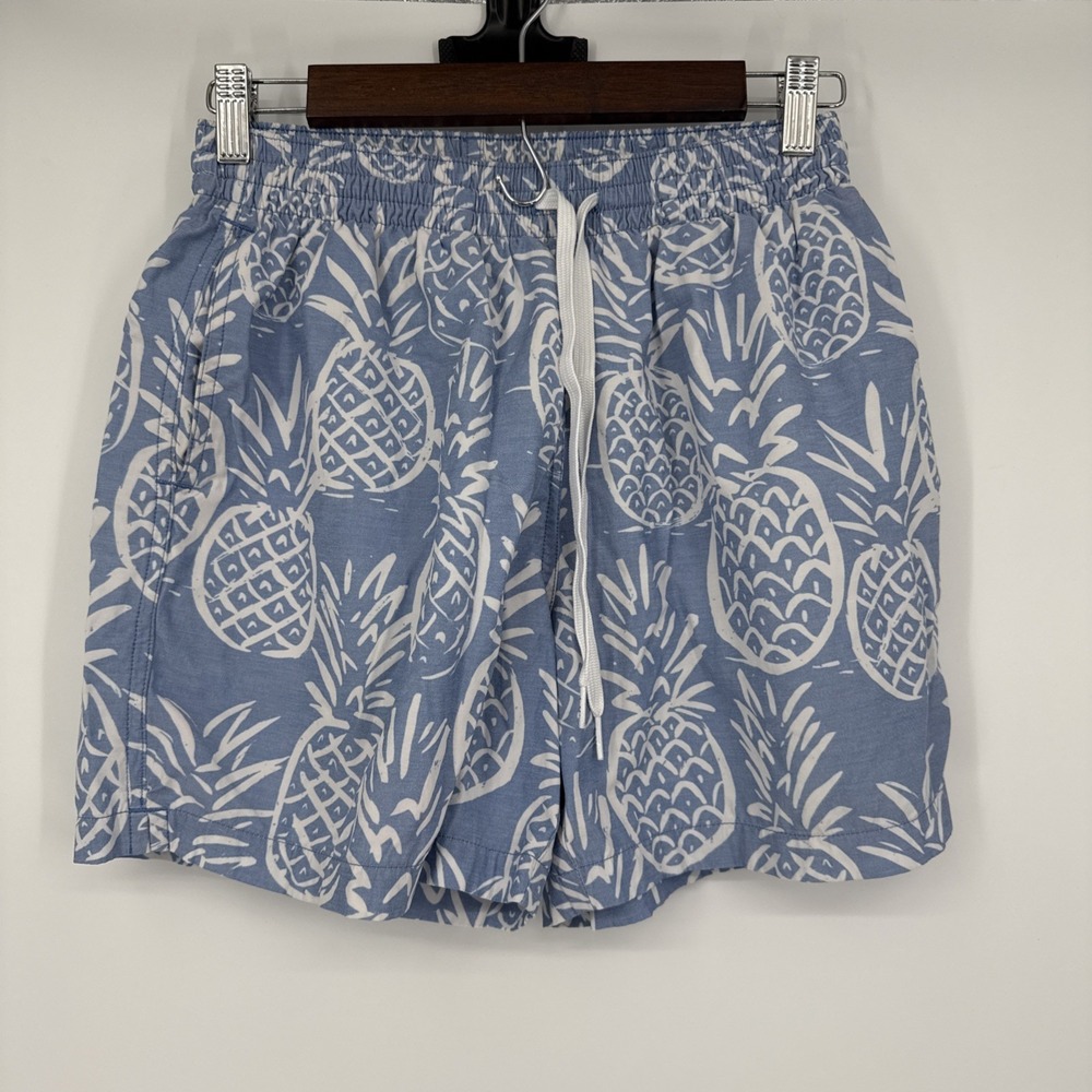 Chubbies Shorts Mens S Blue Tropical Pineapple The Thigh-Napples Swim Trunks 5.5